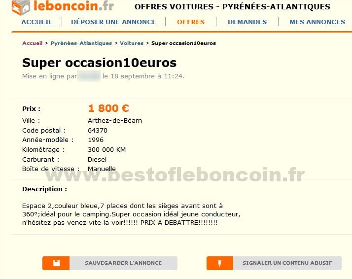 Super Occasion 10 Euros