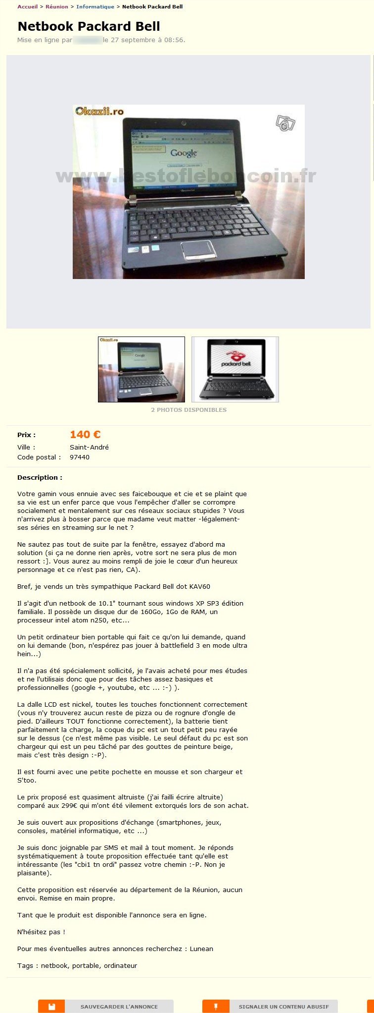 Netbook Packard Bell