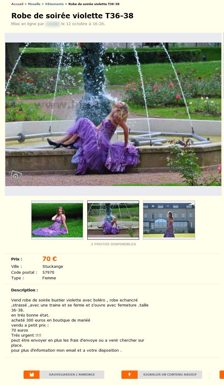 Robe de Soirée Violette