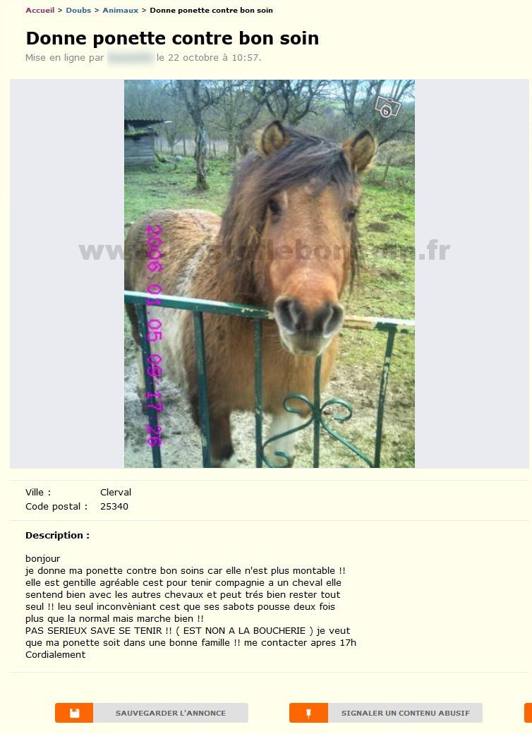 Donne Ponette Contre Bon Soin