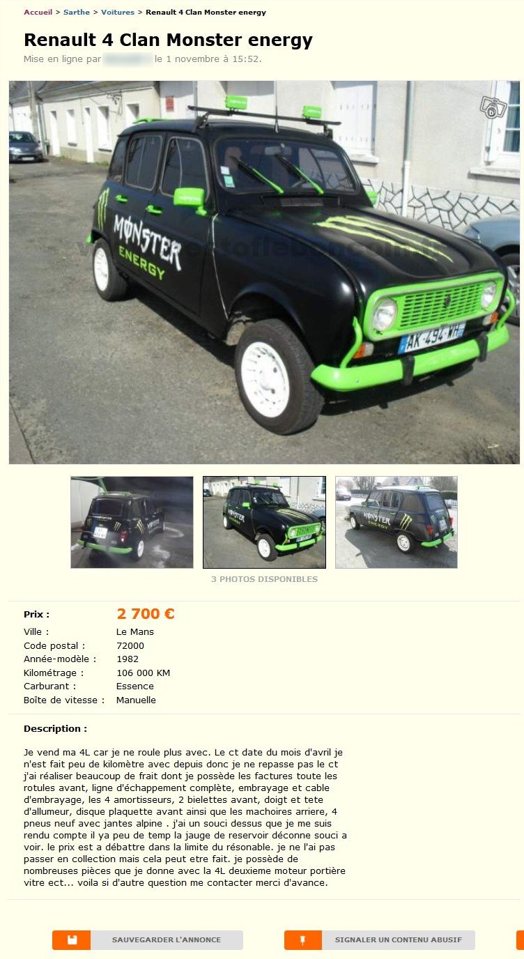 Renault 4 Clan Monster Energy