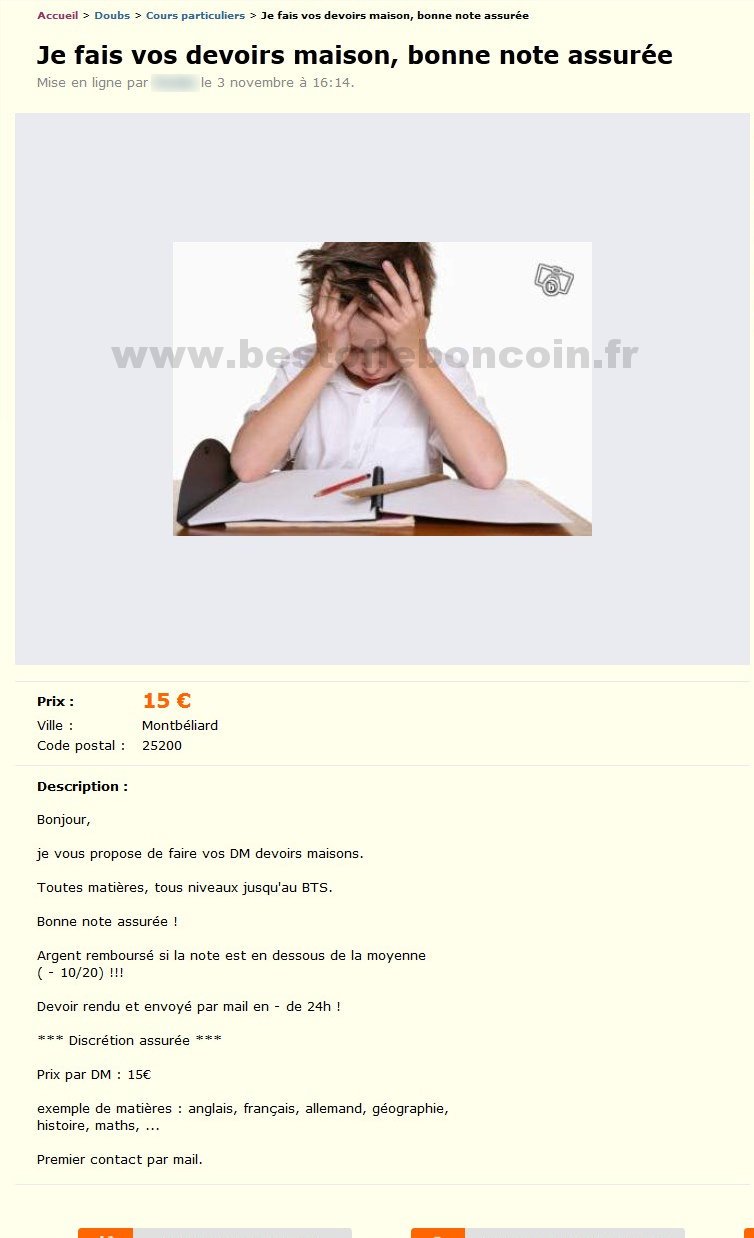 Je fais vos Devoirs Maison