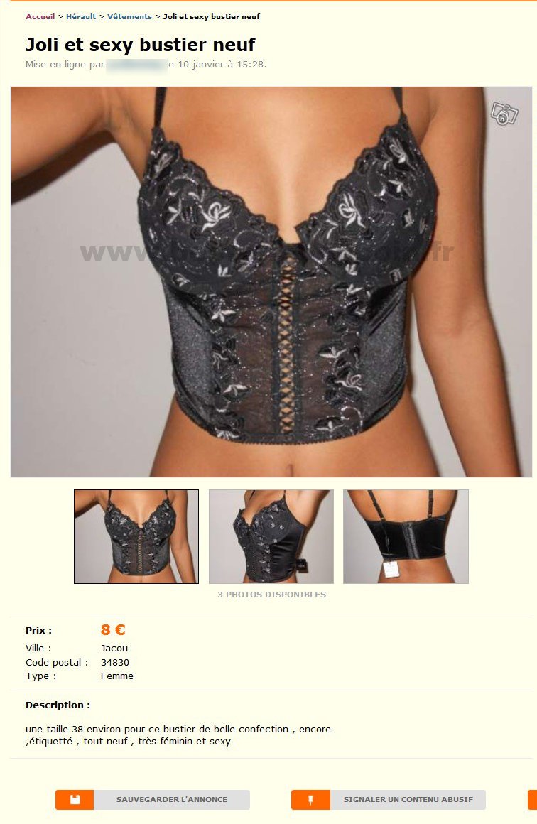 Joli et Sexy Bustier Neuf