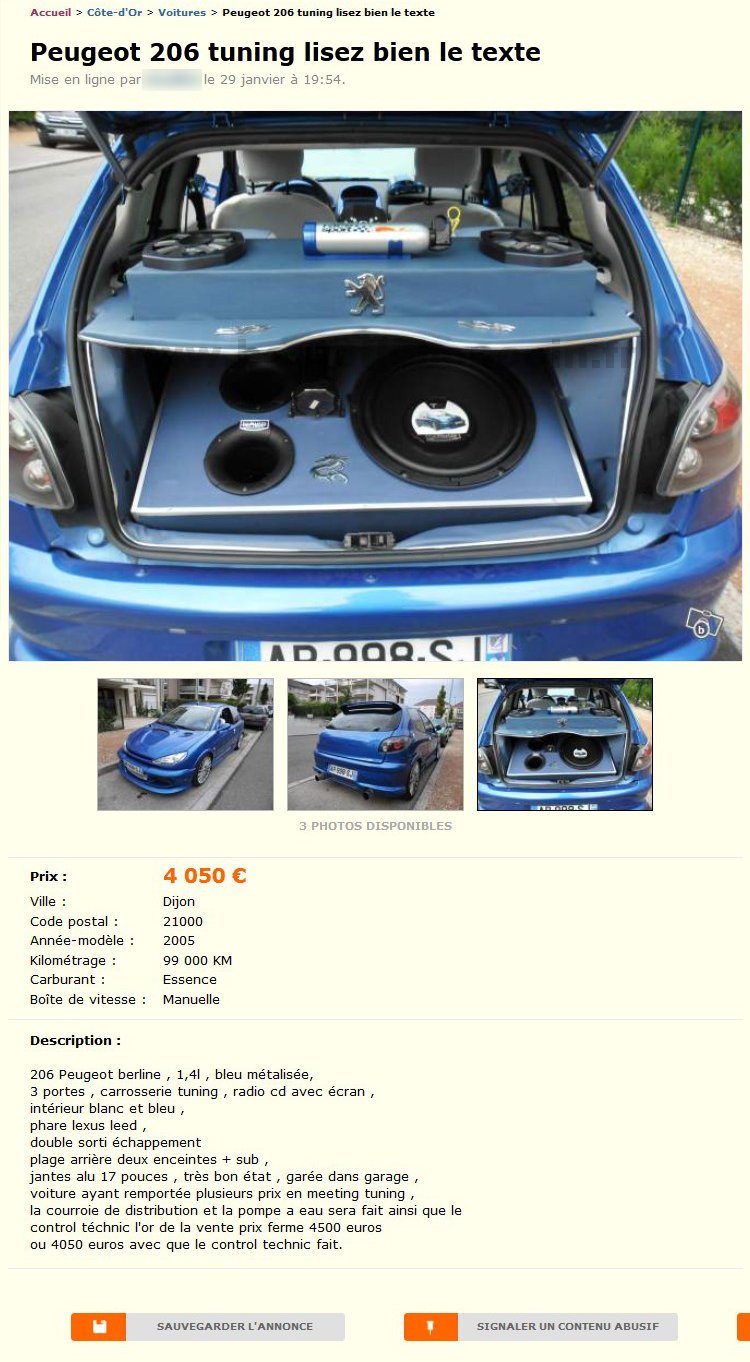 Peugeot 206 tuning lisez bien le texte