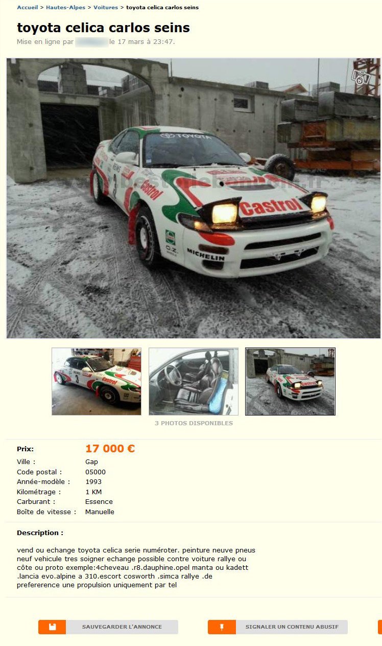 Toyota Celica Carlos Seins