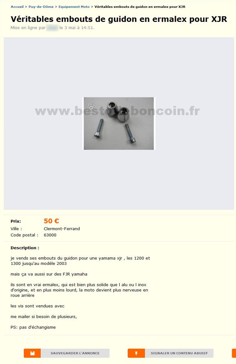 Embouts de Guidon en Ermalex