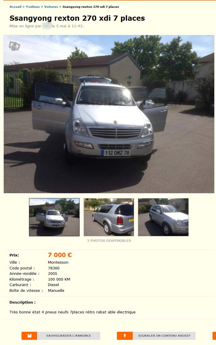 Ssangyong Rexton 270 xdi 7 places