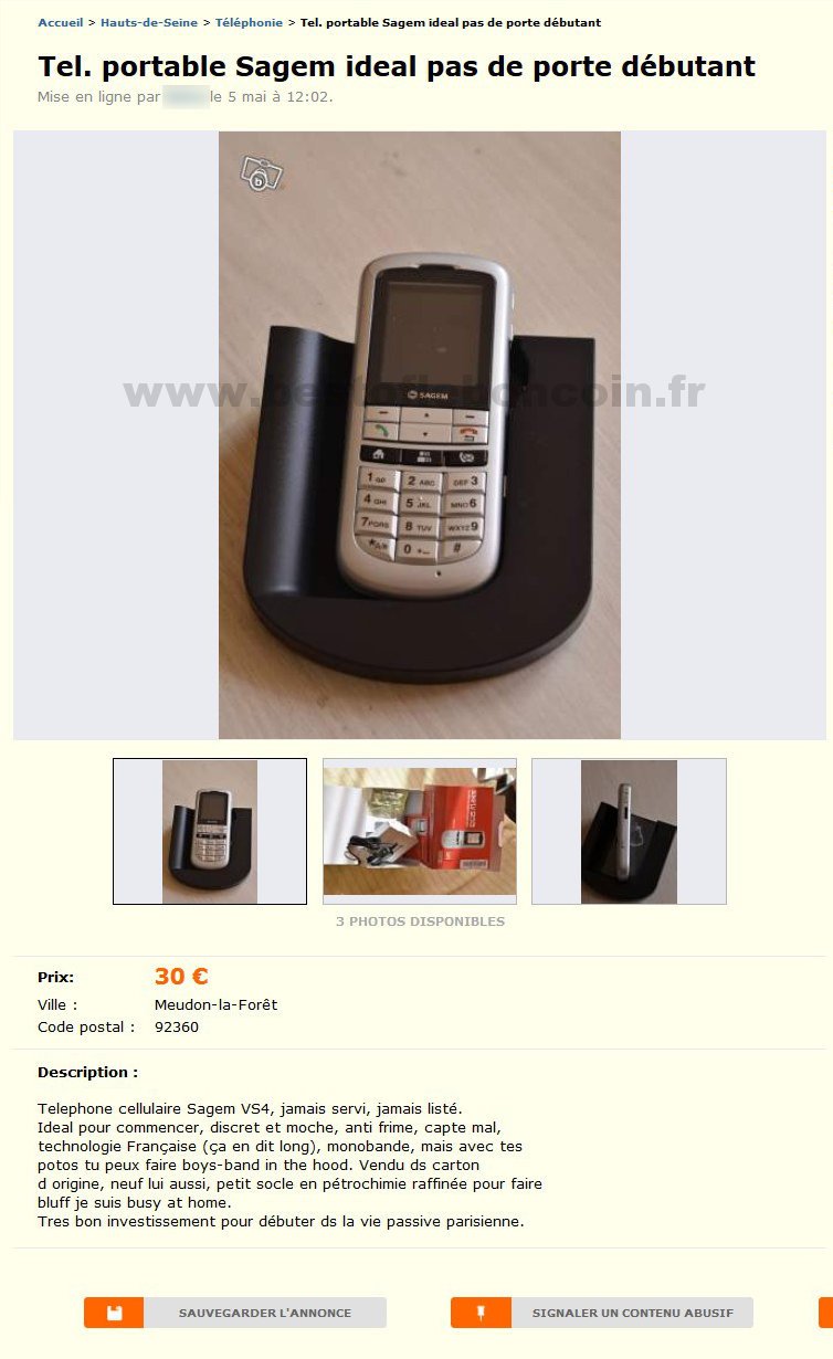 Portable Sagem, idéal Débutant