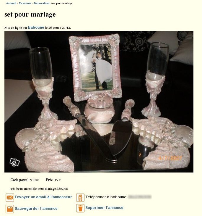 Set de table pour mariage