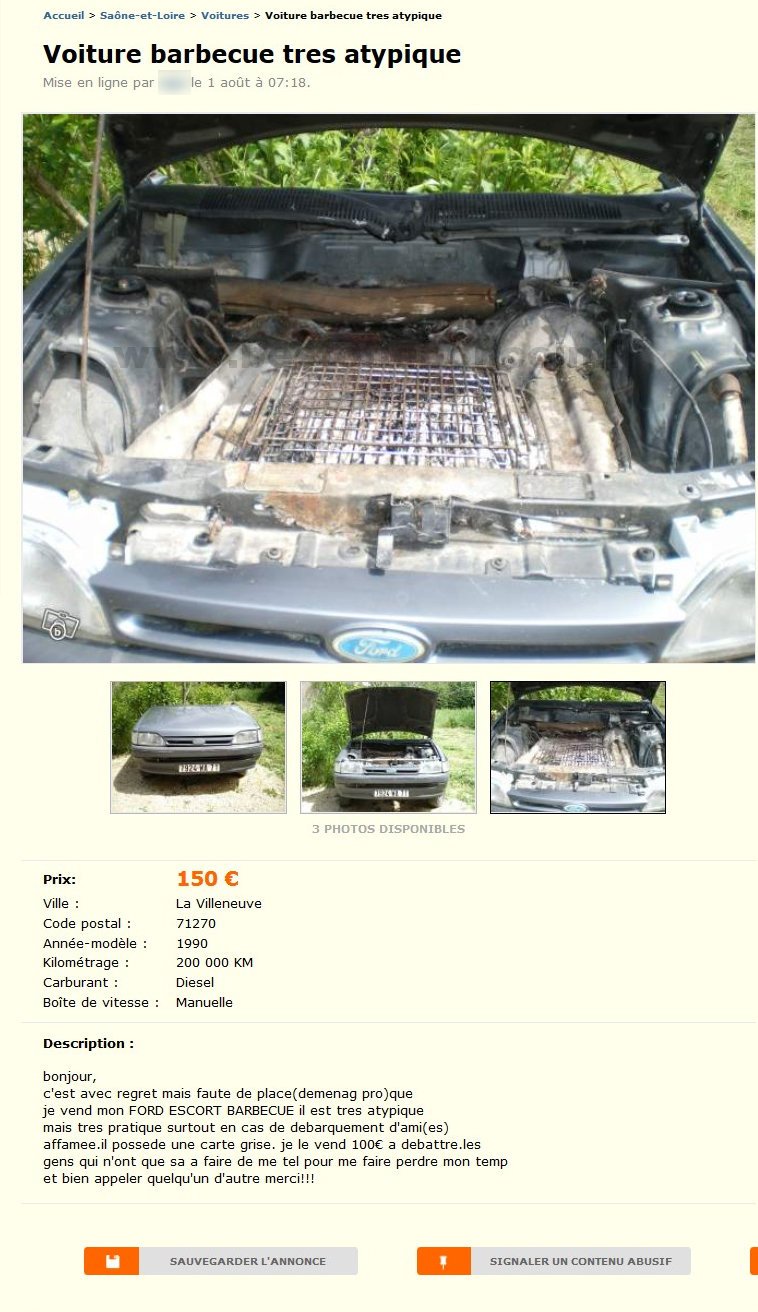 Voiture Barbecue Atypique
