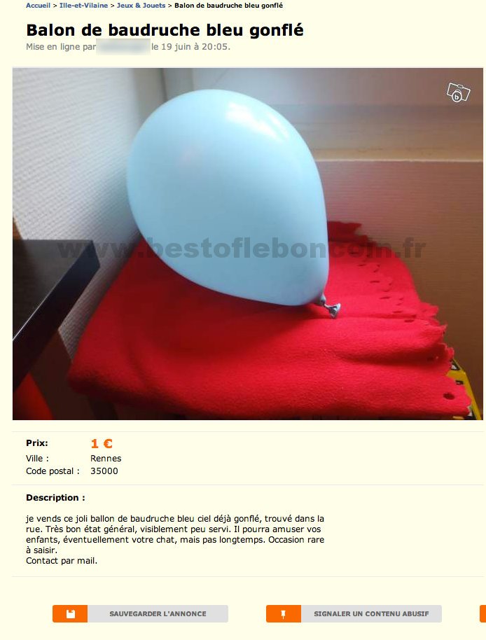 Balon de Baudruche Bleu Gonflé