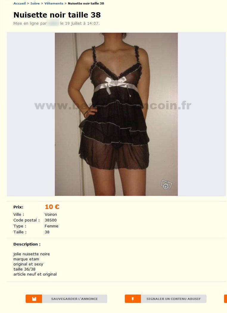 Nuisette Noir Taille 38 V tements Rh ne Alpes Best Of Le Bon