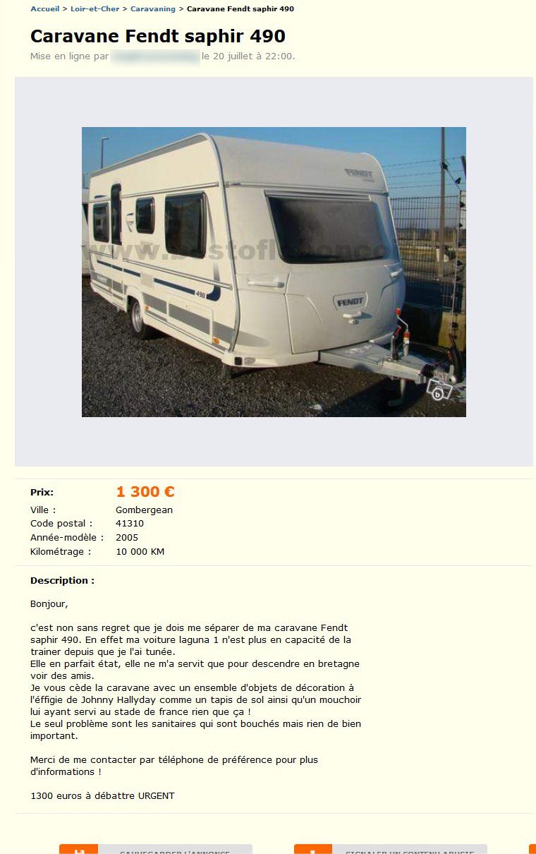 Caravane Fendt Saphir 490