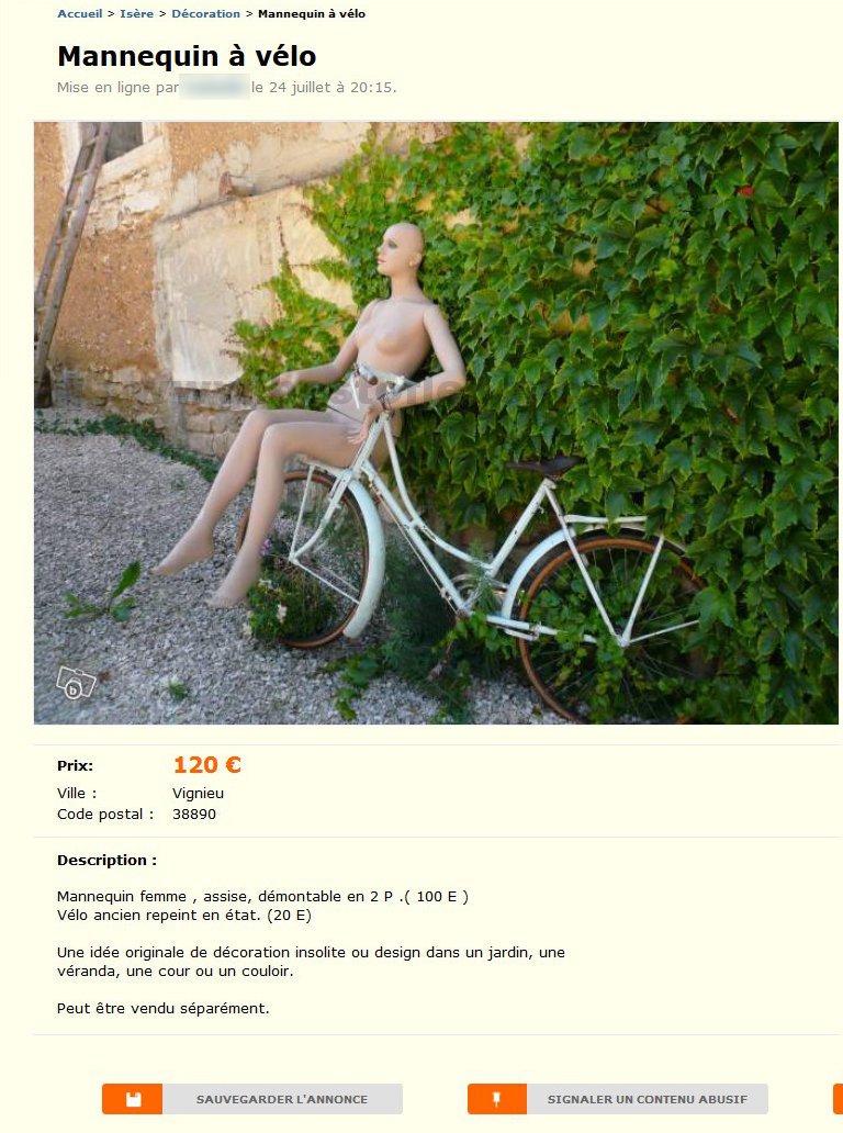 Mannequin à Vélo