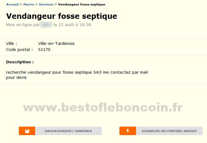 Vendangeur Fosse Septique