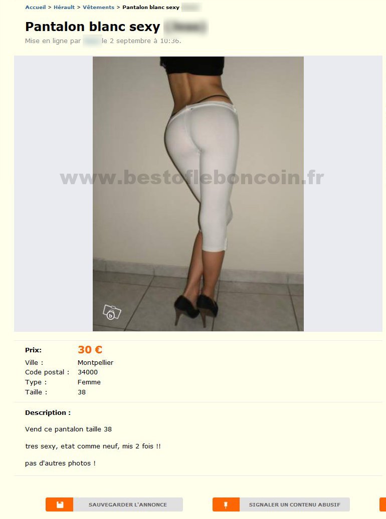 Pantalon Blanc Sexy