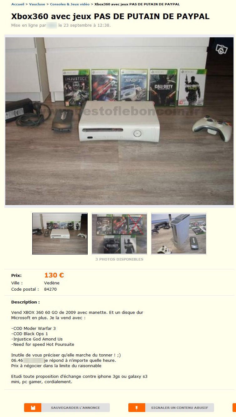 XBox 360 PAS DE PUTAIN DE PAYPAL