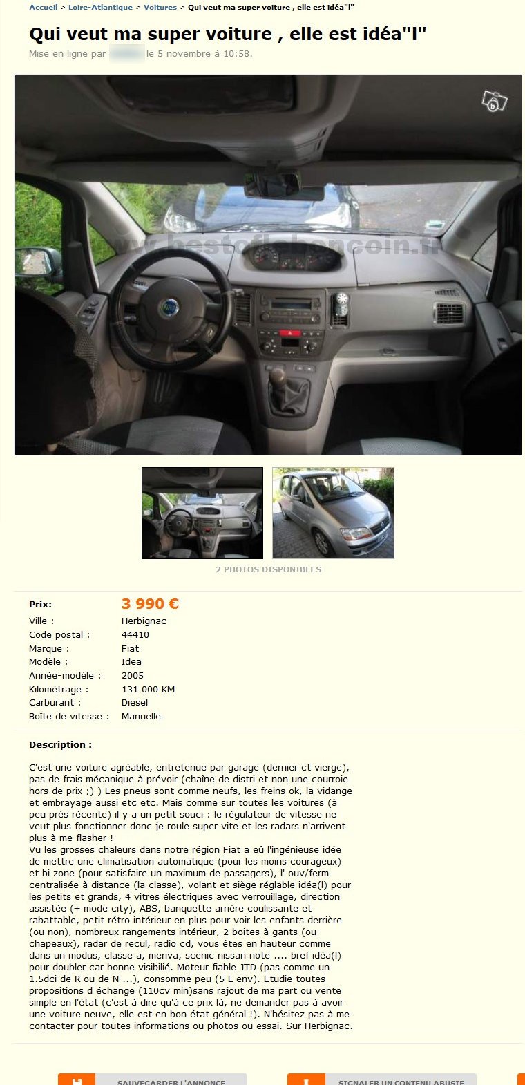 Qui veut ma super voiture , elle est idéa"l"