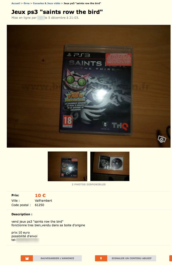 Jeux PS3 "Saints Row The BIrd"