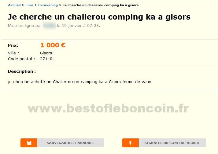 Je Cherche un Chalierou Comping