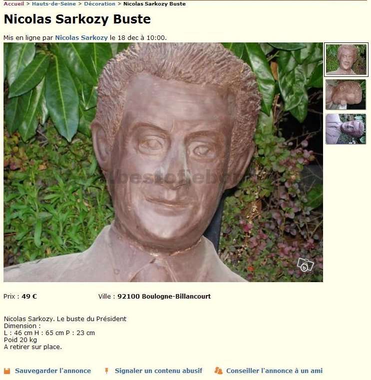 Buste Sarkozy par Sarkozy