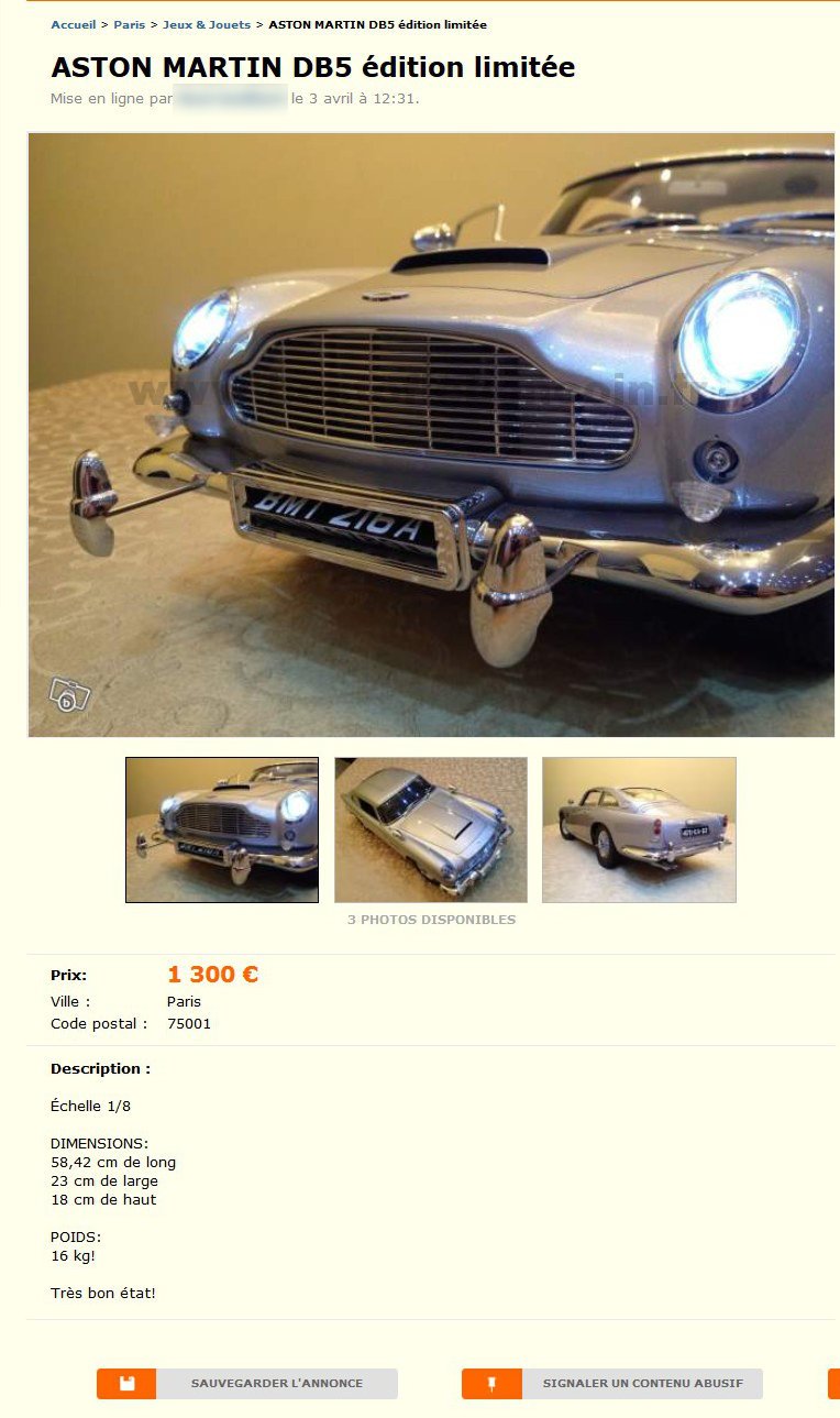 Aston Martin DB5 Edition Limitée