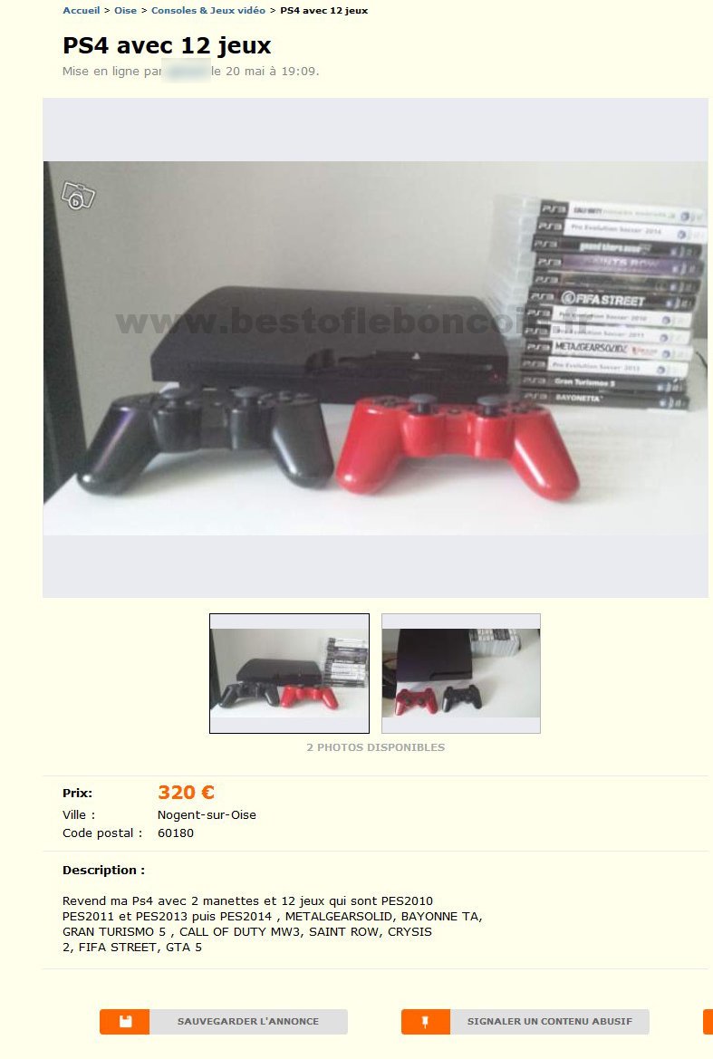 PS4 avec 12 jeux