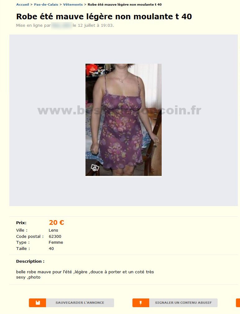 Robe Eté Mauve Légère Non Moulante T40