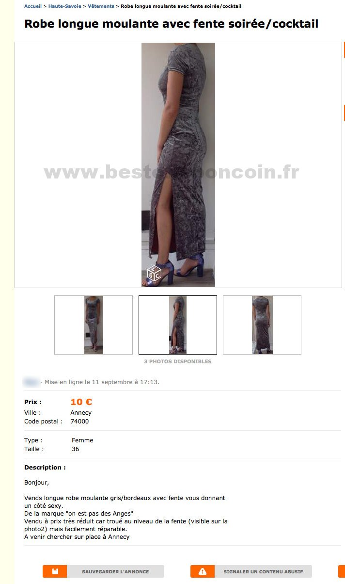 Robe Longue Moulante avec Fente