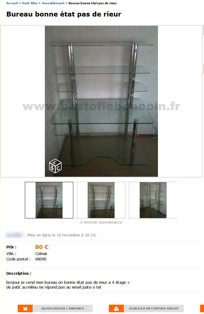 Bureau Bonne Etat Pas de Rieur