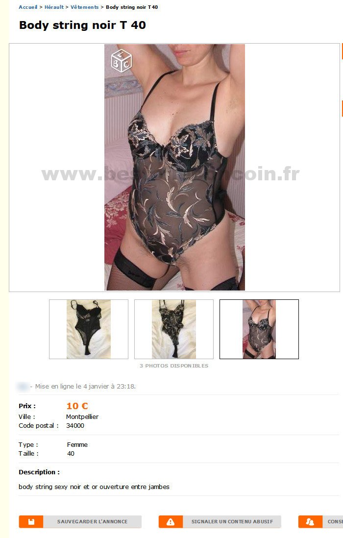 Body String Noir T40