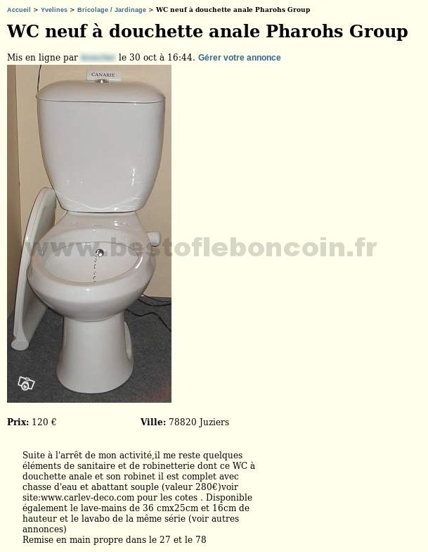 WC avec douche anale