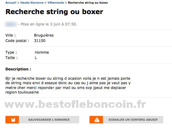 Recherche String ou Boxer