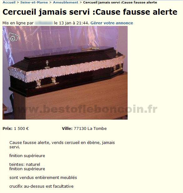 Cercueil jamais servi