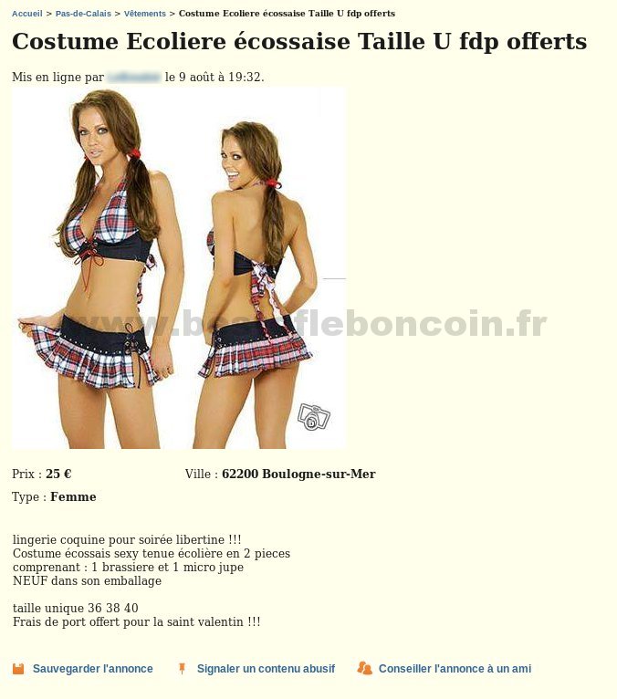 Costume Ecolière