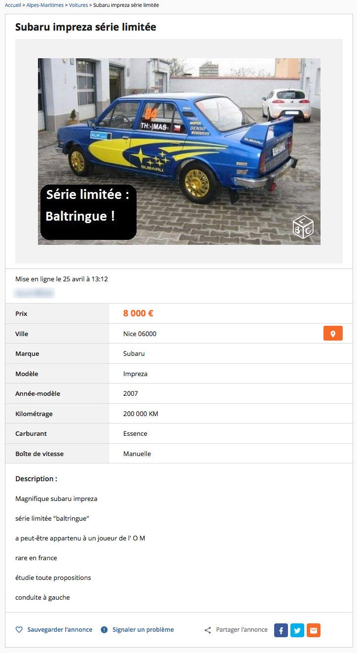 Subaru impreza série limitée