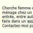 Cherche Femme de Ménage
